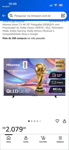 Tv Hisense 50 polegadas lacrada