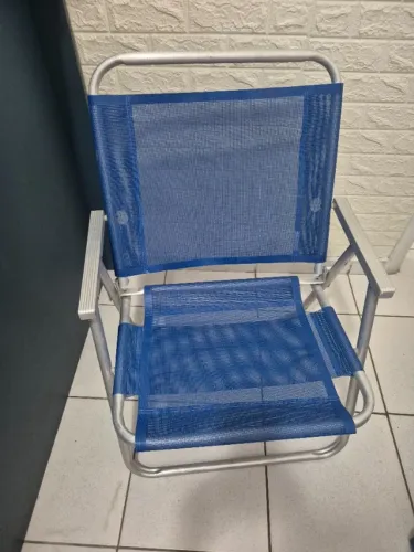 2 Cadeiras de Praia e Piscina Oversize 130 KG Alumínio Alta 130KG Azul BOTAFOGO