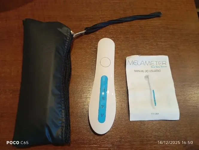 Melameter, medidor de Melanina da pele . Usado 2 vezes