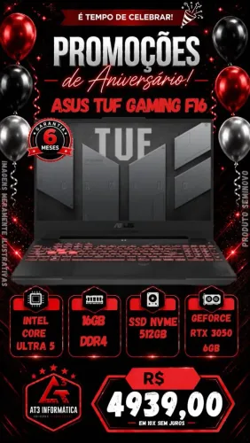 Notebook Gamer Asus Tuf Gaming F16