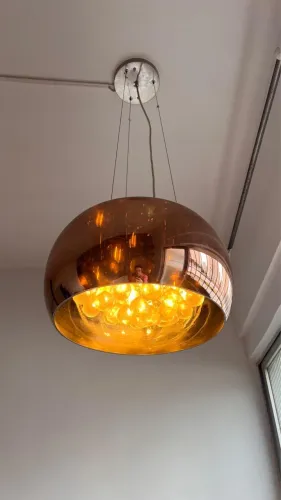 LUSTRE SOHO COBRE DE CRISTAL DE LUXO. Até 2x sem juros
