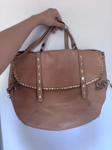 Bolsa de couro tiracolo Arezzo Bege