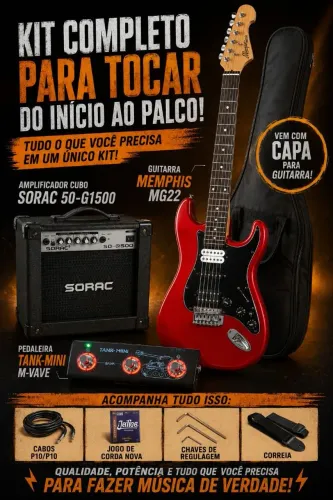 Guitarra Menphis MG 22 + Cubo Sorac + pedaleira Tank minii