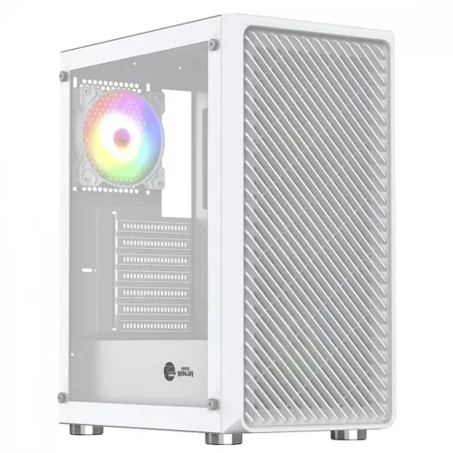Gabinete Gamer Ninja Cloud, Mid Tower, Vidro Temperado, ATX, White, Sem Fonte