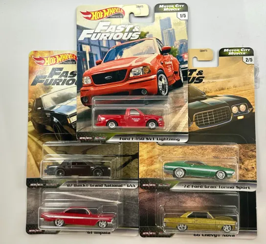 Hot Wheels Set Premium Fast & Furious - Motor City Muscle