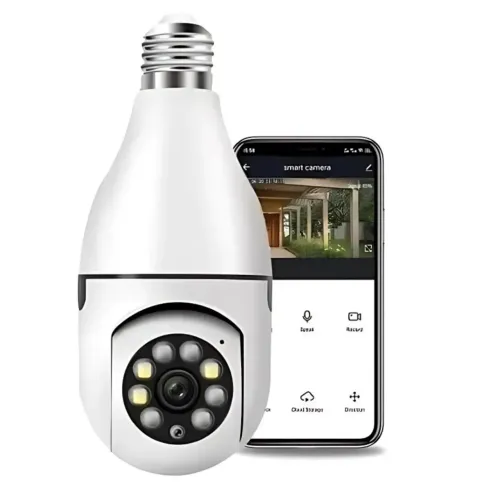 Câmera Lâmpada WiFi 360° Full HD 1080p com Visão Noturna e Áudio Bidirecional