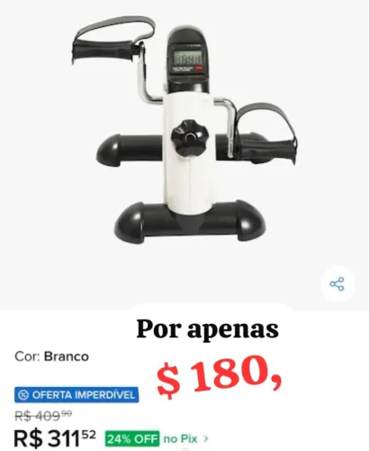 Mini Bicicleta Ergométrica / Pedalinho para Fisioterapia e Idosos - Portátil