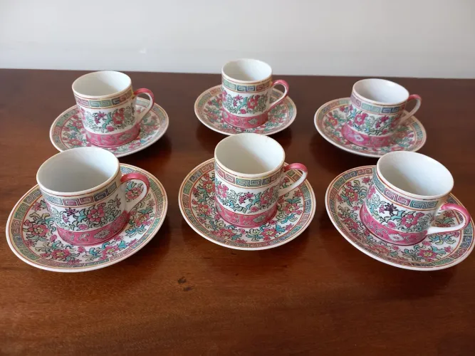 Jogo de xícaras de café de porcelana chinesa