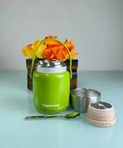 Pote térmico Tupperware 1L com colher dobrável ORIGINAL 