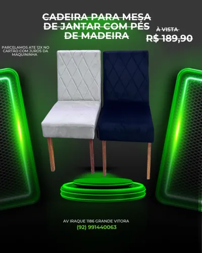 Cadeira para mesa de jantar com pés de madeira 