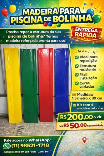 Madeira pra piscina de bolinha