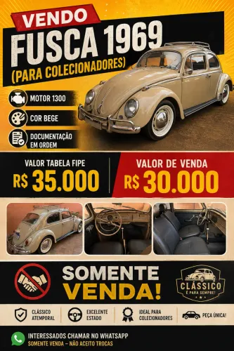 Volkswagen Fusca 1300 1969