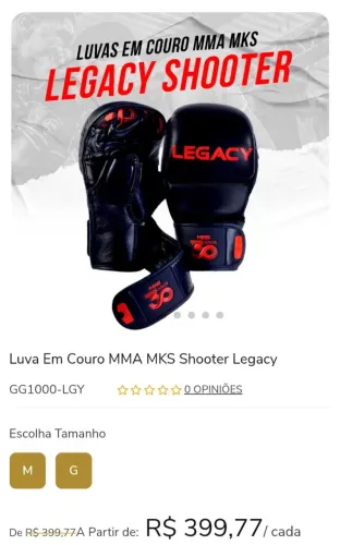 Luvas de mma mks legacy