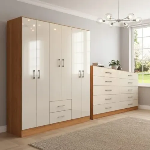 Guarda roupa seis portas mais cômoda dez gavetas