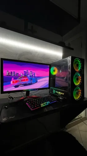 PC Gamer Completo RX 5500 XT + i3 10ª + Monitor 165Hz + Teclado HyperX