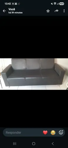 Sofá 3 lugares preto