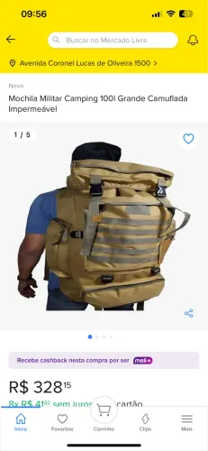 Mochila grande para camping