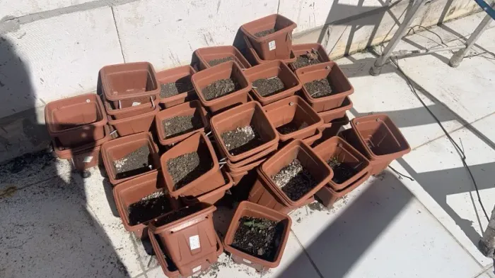 Vaso plastico quadrado terracota da PLASMARC