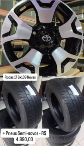 Rodas Hilux aro 17 6x139 (Novas) + 265/60R17 Bridgestne Dueler (Semi-novos) - R$ 4.890,00