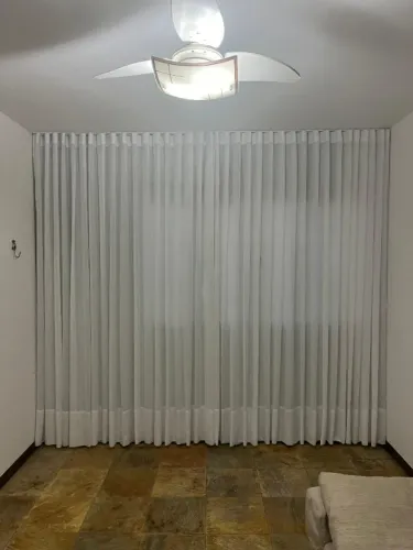 Cortina 100% Linho branco com blackout premium