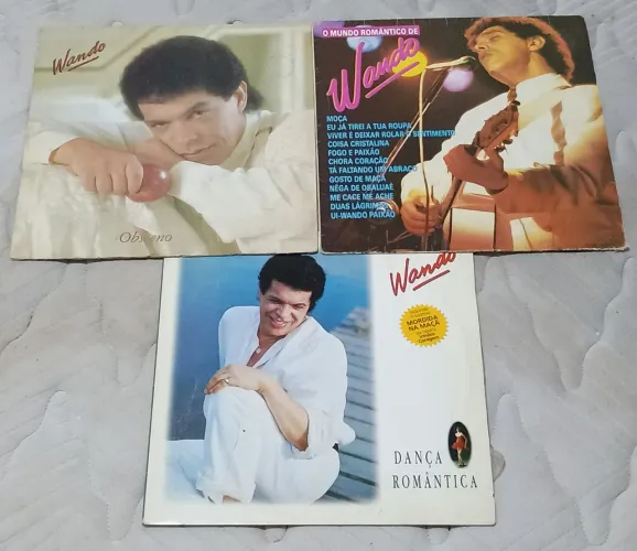 Kit 3 Discos de Vinil Wando - Clássicos Românticos