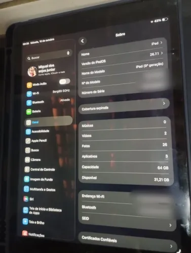iPad 9 com capa e película