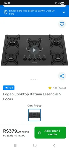 Cooktop com acessórios