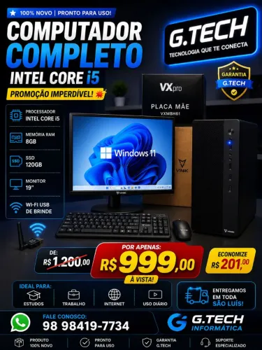 PROMOÇÃO IMPERDÍVEL - COMPUTADOR COMPLETO CORE i5