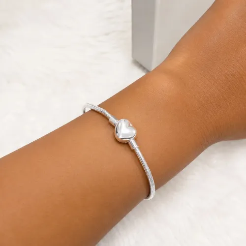 PULSEIRA PRATA 925 para BERLOQUE fecho CORAÇÃO LISO