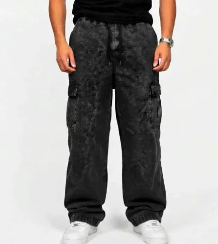 Calça Plus Cargo Baggy Escura