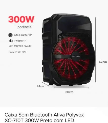 Caixa de Som Polyvox 300w