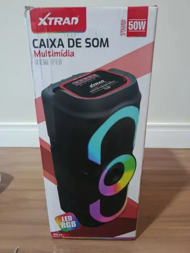 Caixa De Som Bluetooth Potente 50w Rgb Tws Usb Fm Portátil