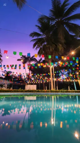 Iluminação e Decoração para festa Junina