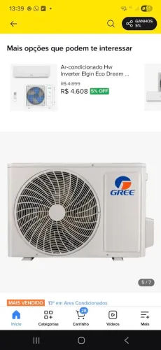 AR CONDICIONADOR 12000BTUS GREE