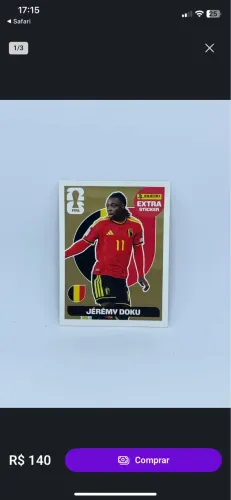 Jeremy Doku extra stick álbum copa 2026 figurinha 