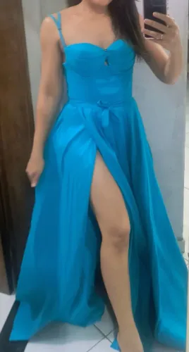 Vestido Para Festa Azul Claro ( Novo)