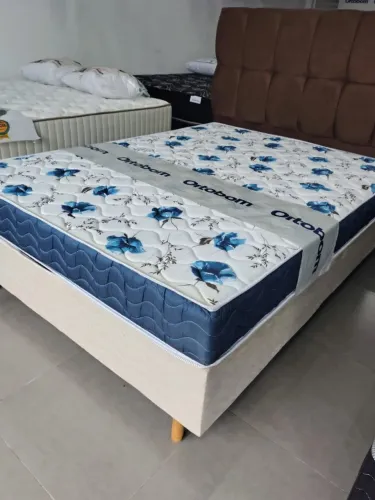 CAMA BOX CASAL ORTOBOM COM CABECEIRA