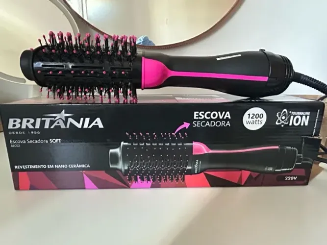 Escova Secadora Britânia Soft 1200W Tourmaline Íon
