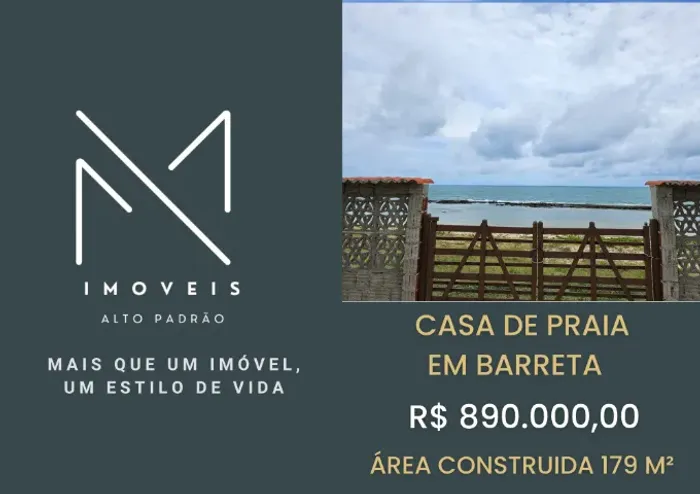 CASA DE PRAIA BEIRA MAR EM BARRETA