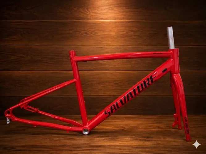 Quadro e Garfo Gravel Salvatore Vermelho