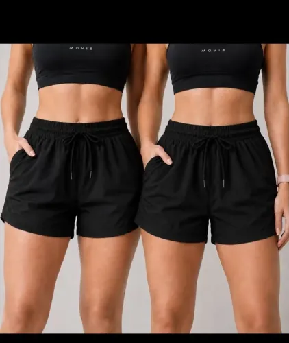 Kit 2 Short tactel feminino