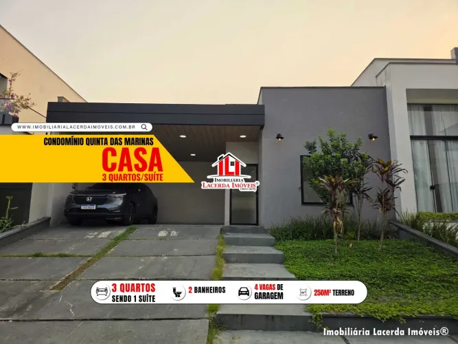 Condomínio Quinta das Marinas - Casa Térrea 3 Quartos 1 Suíte, Mobiliada e Climatizada