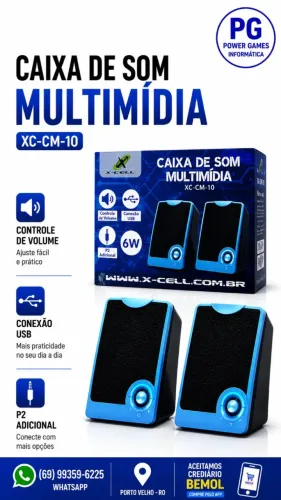CAIXA DE SOM MULTIMIDA PARA PC OU NOTEBOOK