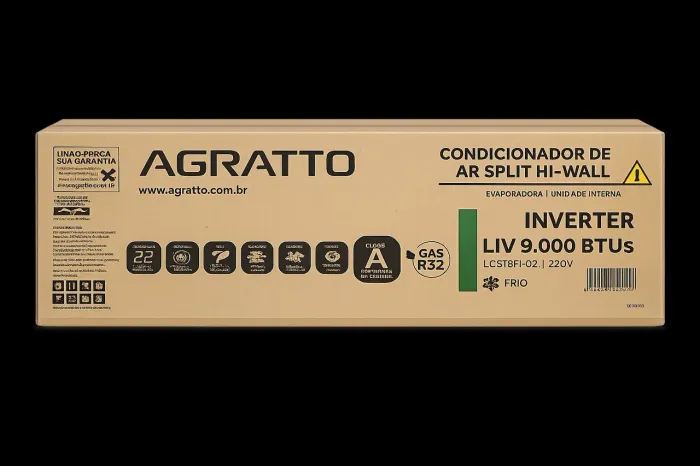 Ar-Condicionado Split Agratto Inverter 9.000 BTUs Frio 220V - Novo na Caixa