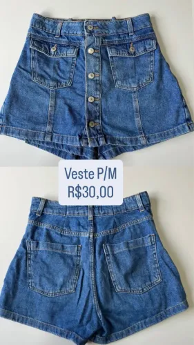 Short saia jeans