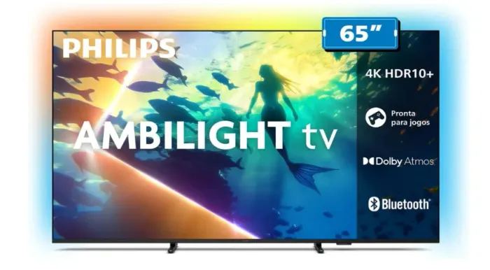 PHILIPS Smart TV Ambilight 65" 4K HDR10+ Dolby Atmos VRR/ALLM Bluetooth - Lacrada Garantia