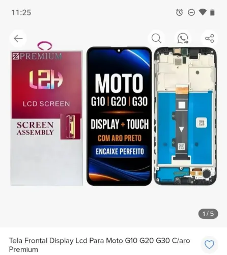 Troca de tela moto G12/20/30, garantia, aceito cartão