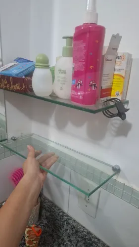 2 prateleiras de vidro para banheiro
