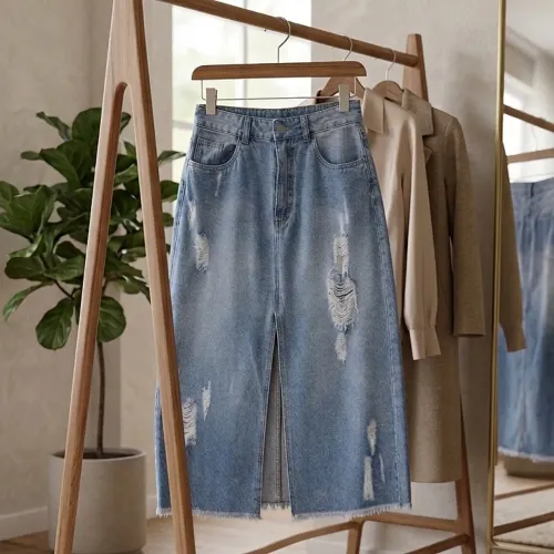 Saia Jeans Rasgado