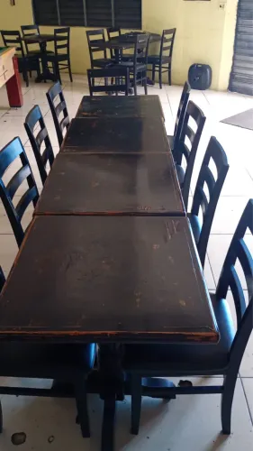 10 Mesas de Madeira para Bar/Restaurante + Cadeiras - Usadas